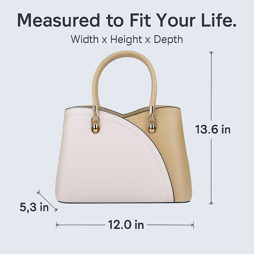 Chic Tote Bag for Women - White Leather Satchel & Crossbody