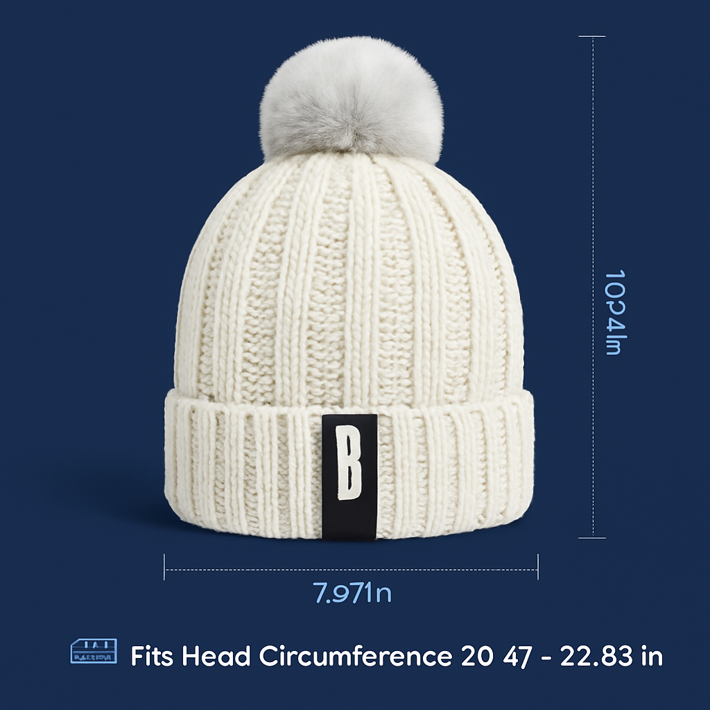 Winter Beanie Hat Scarf Set for Women - Warm Knit 2-in-1