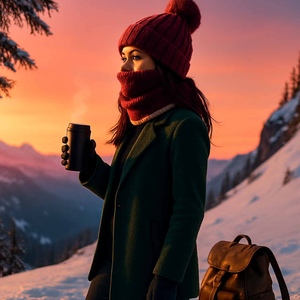 Winter Beanie Hat Scarf Set for Women - Warm Knit 2-in-1