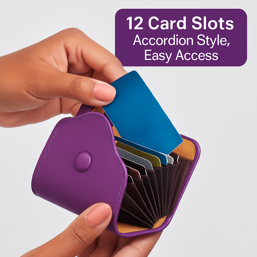 Credit Card Holder Wallet with Snap Closure
