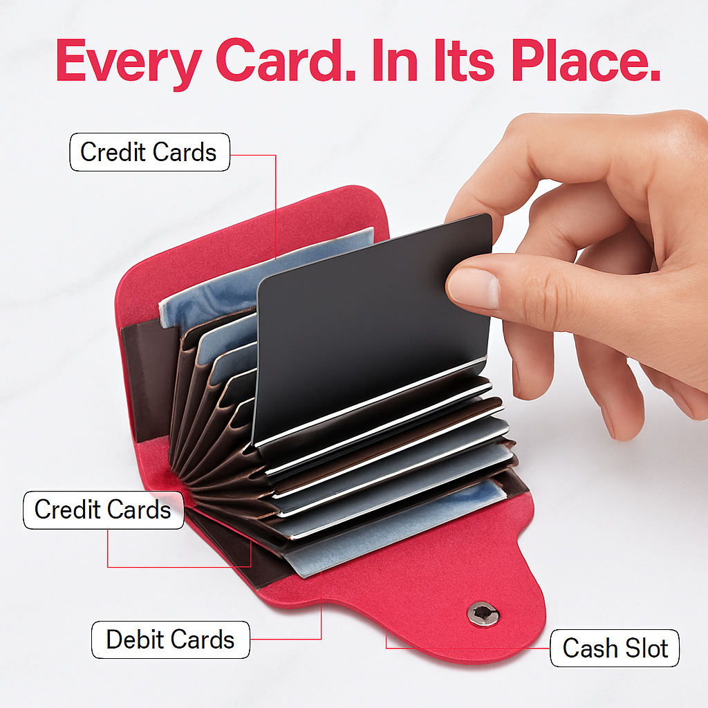 Credit Card Holder Wallet with Snap Closure