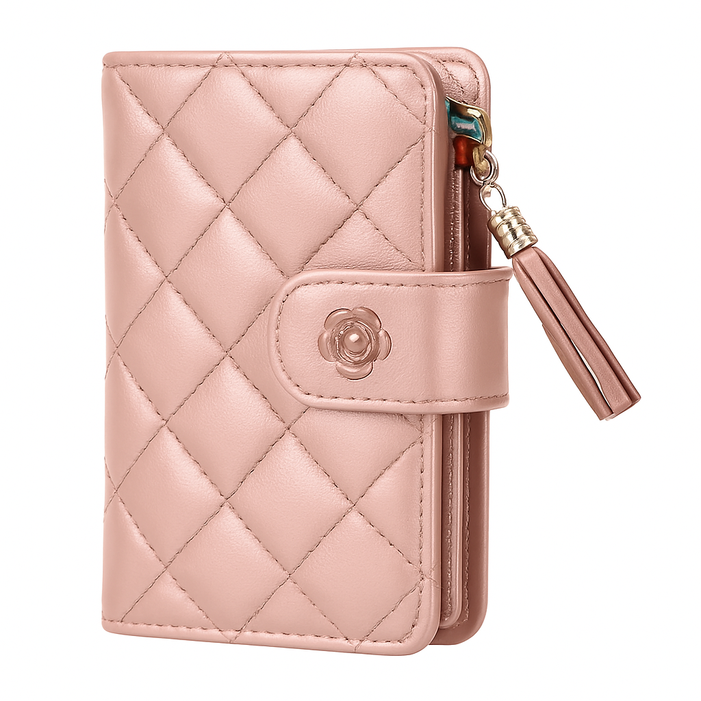 Leather Wallet Clutch with Card Slots and Zipper