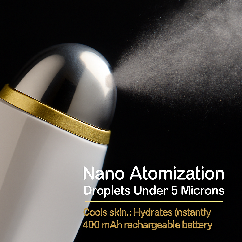 Handheld car massage atomizer for nano mist hydration