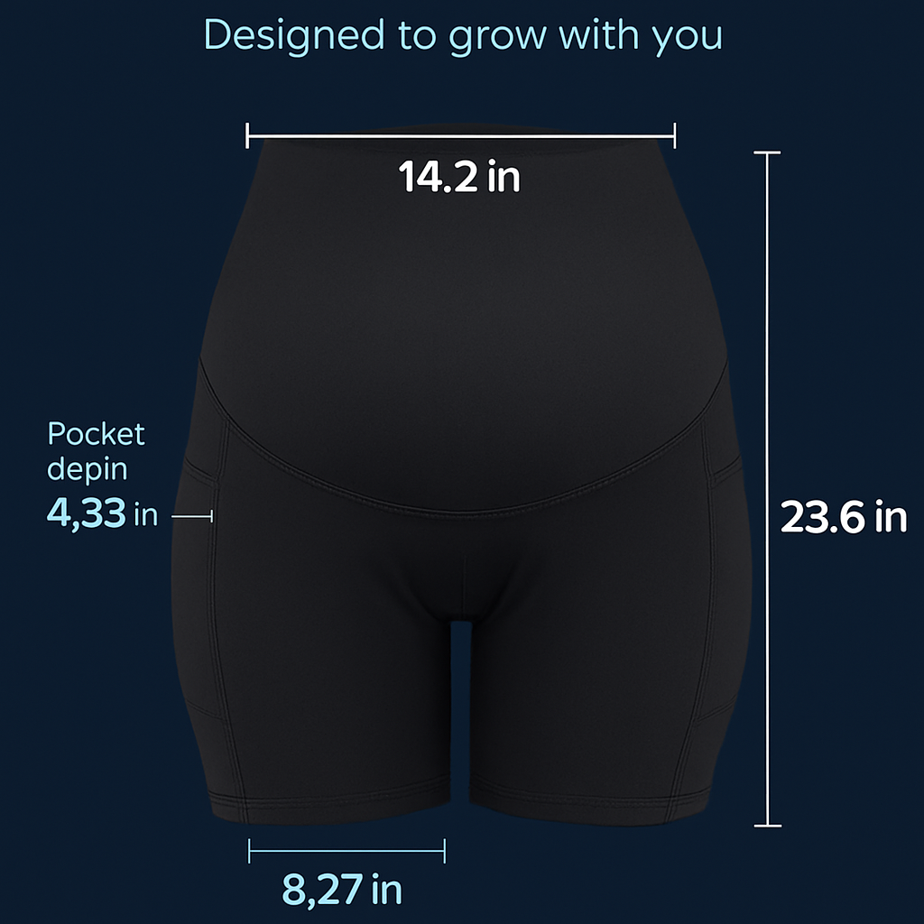 Maternity Shorts Seamless Pregnancy Yoga with Pockets