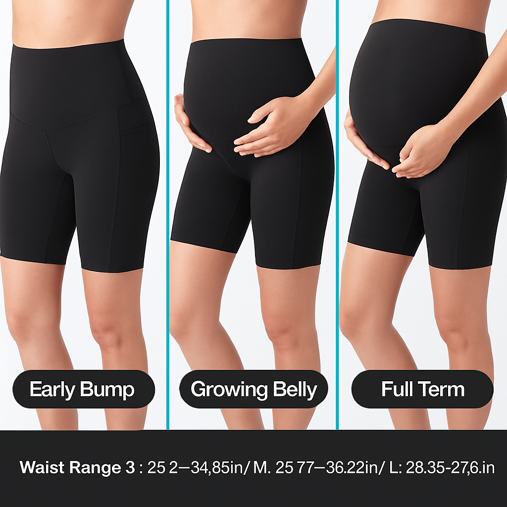 Maternity Shorts Seamless Pregnancy Yoga with Pockets