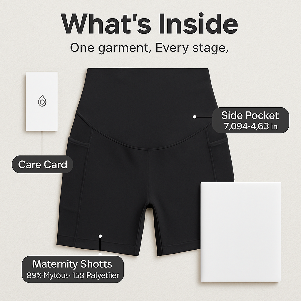 Maternity Shorts Seamless Pregnancy Yoga with Pockets