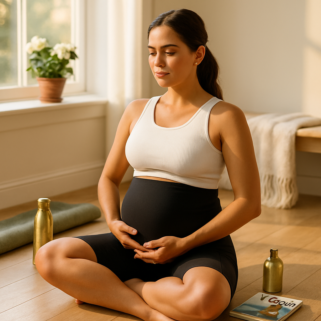 Maternity Shorts Seamless Pregnancy Yoga with Pockets