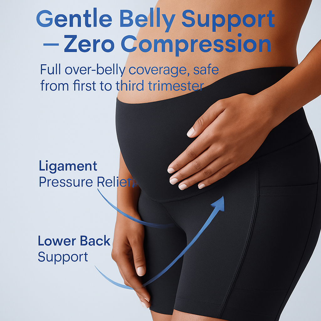 Maternity Shorts Seamless Pregnancy Yoga with Pockets
