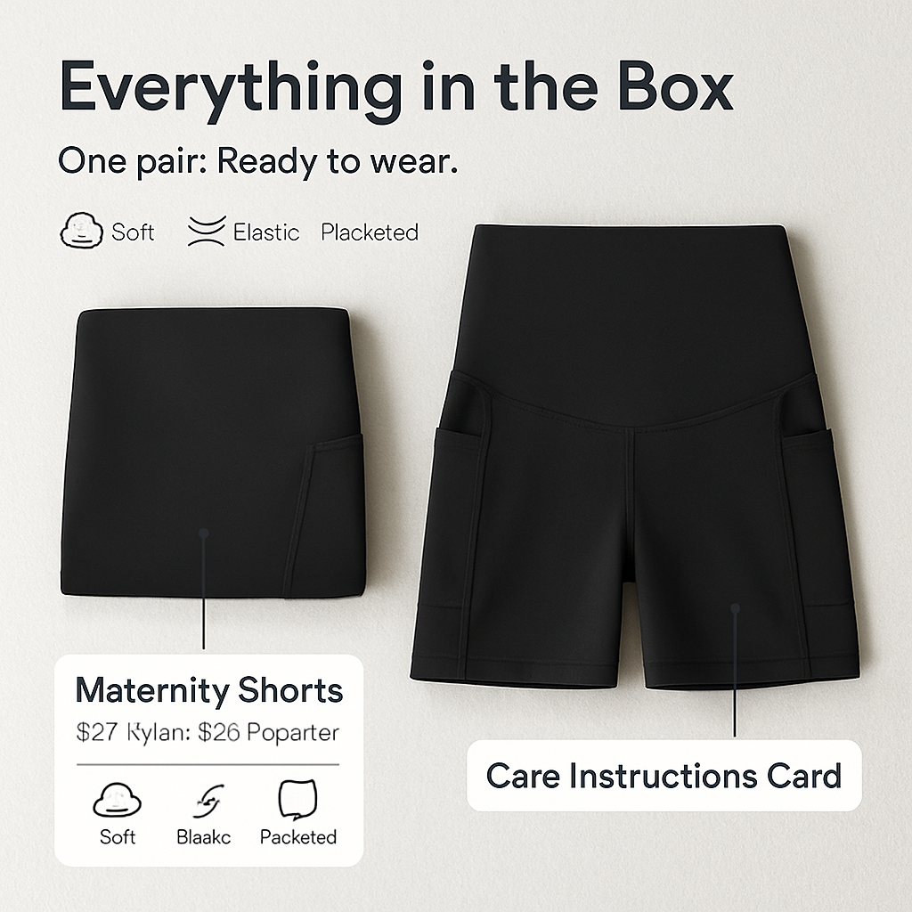 Maternity Shorts Seamless Pregnancy Yoga with Pockets