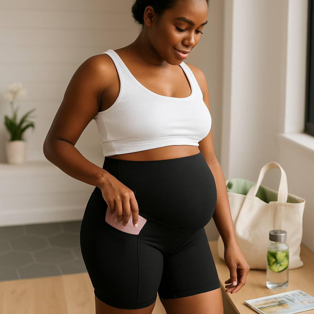 Maternity Shorts Seamless Pregnancy Yoga with Pockets