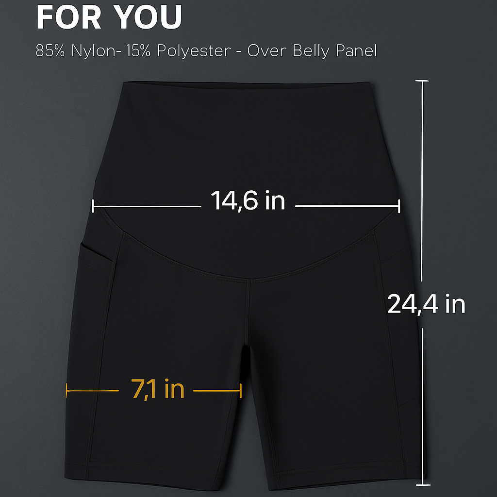 Maternity Shorts Seamless Pregnancy Yoga with Pockets