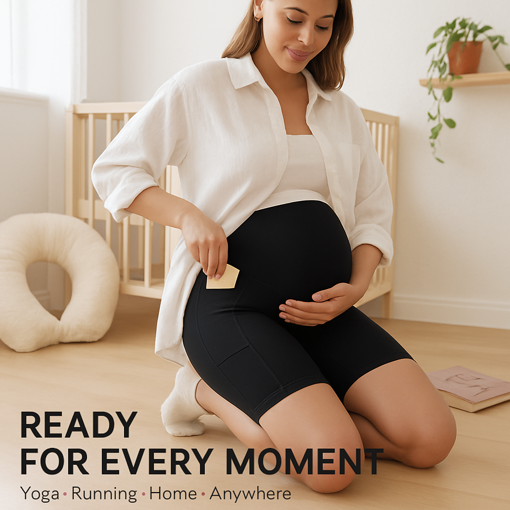 Maternity Shorts Seamless Pregnancy Yoga with Pockets