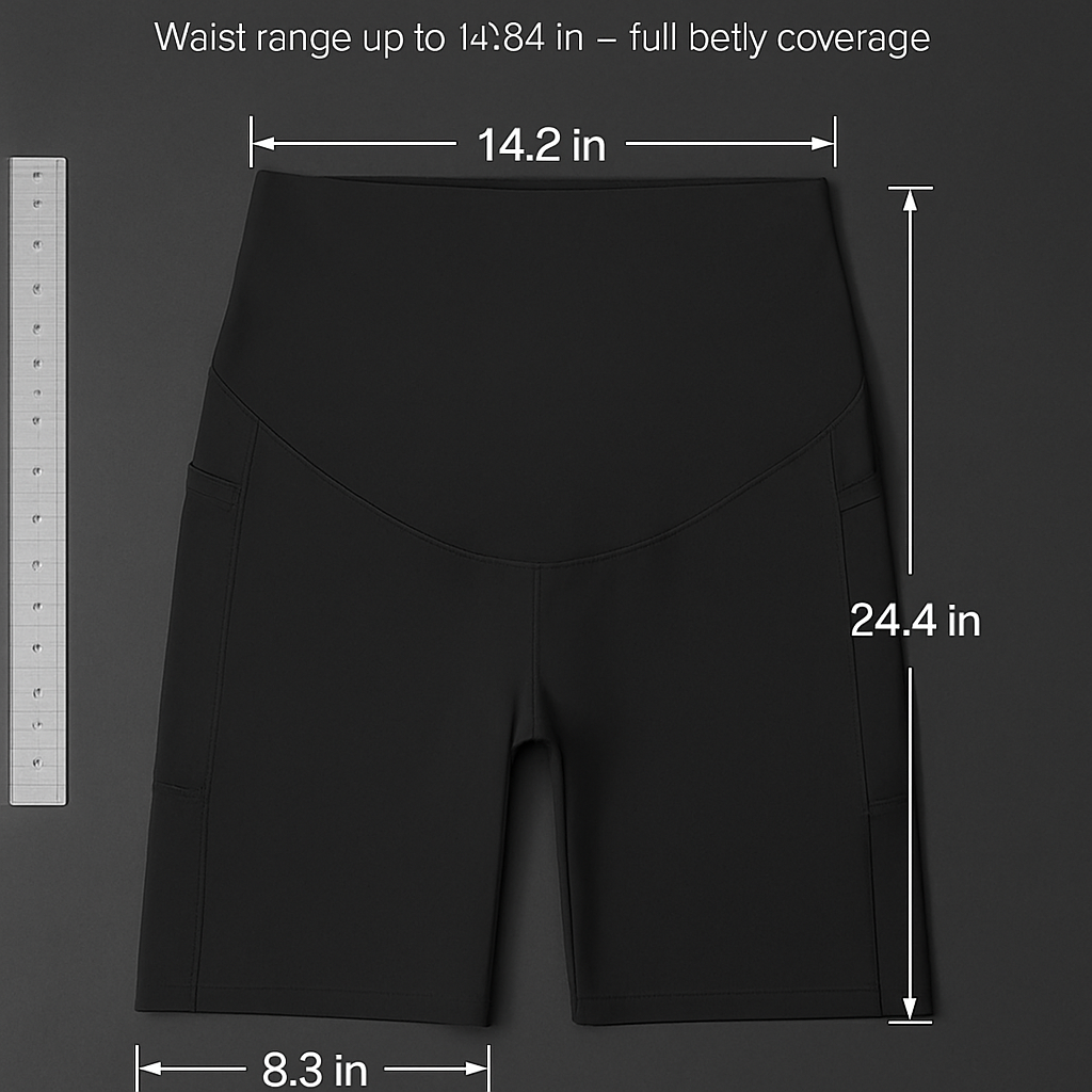 Maternity Shorts Seamless Pregnancy Yoga with Pockets