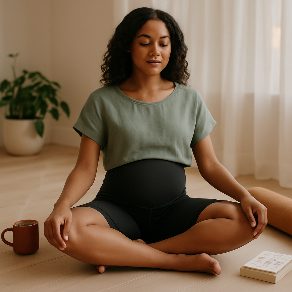 Maternity Shorts Seamless Pregnancy Yoga with Pockets
