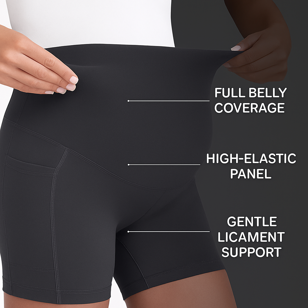 Maternity Shorts Seamless Pregnancy Yoga with Pockets
