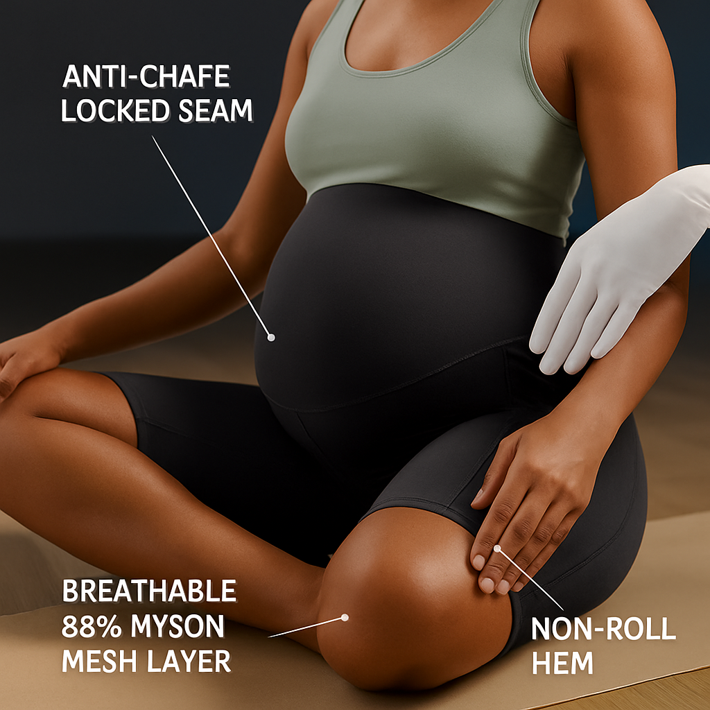 Maternity Shorts Seamless Pregnancy Yoga with Pockets