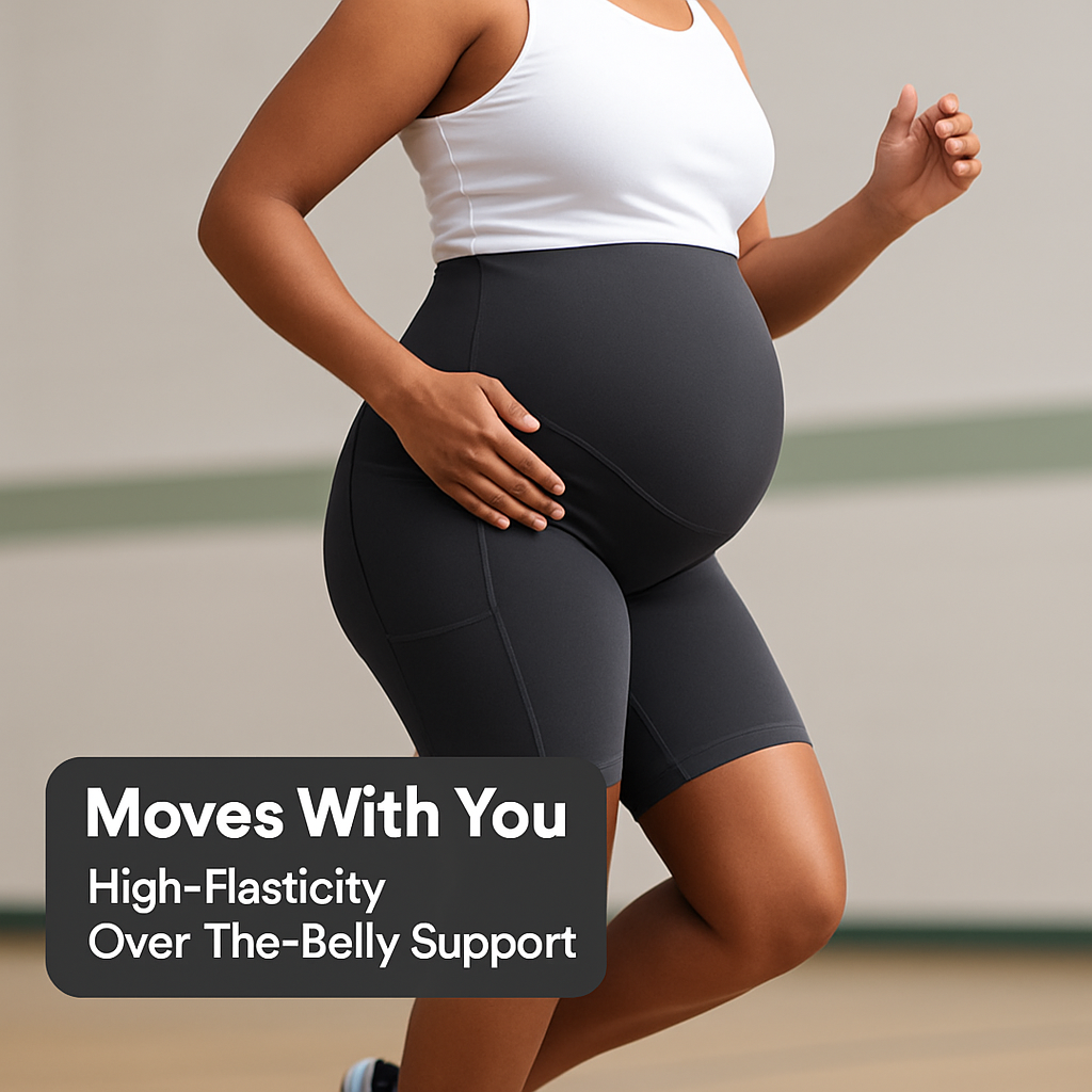 Maternity Shorts Seamless Pregnancy Yoga with Pockets