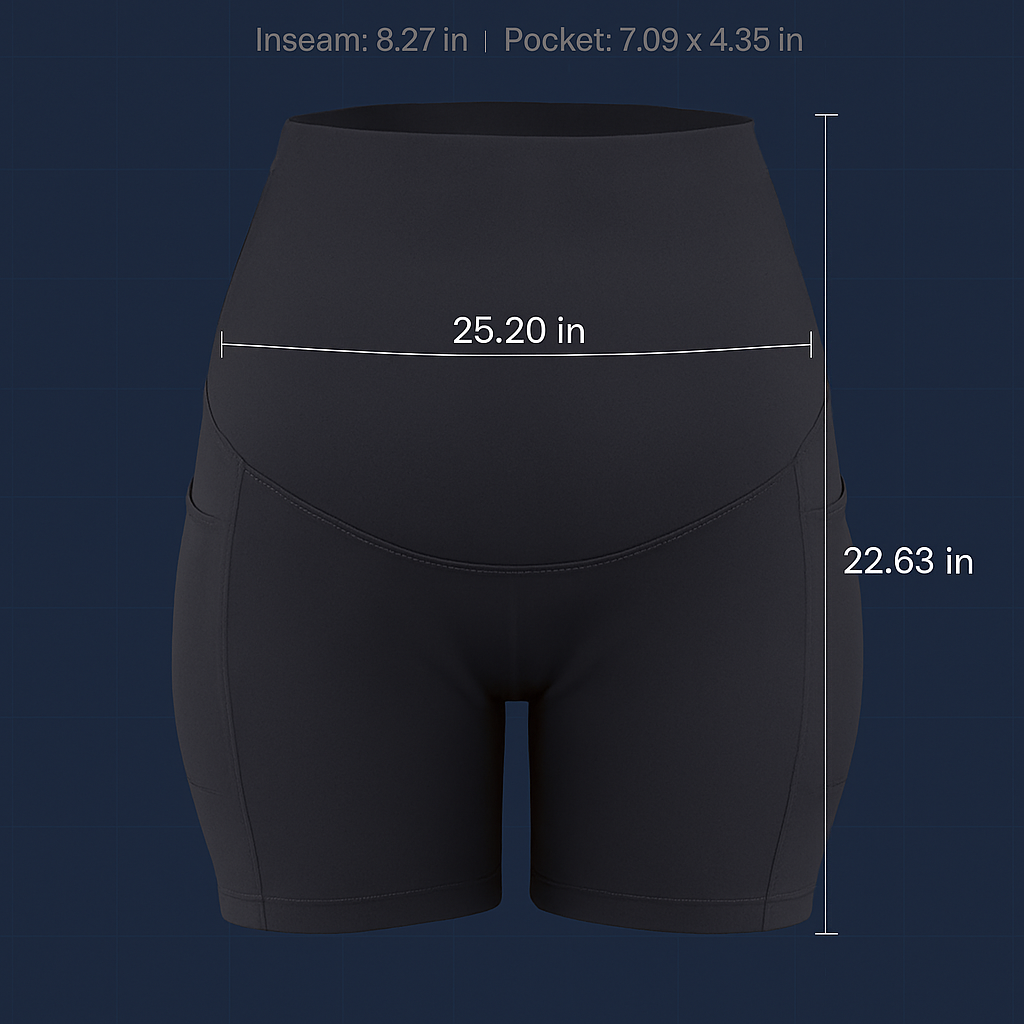 Maternity Shorts Seamless Pregnancy Yoga with Pockets