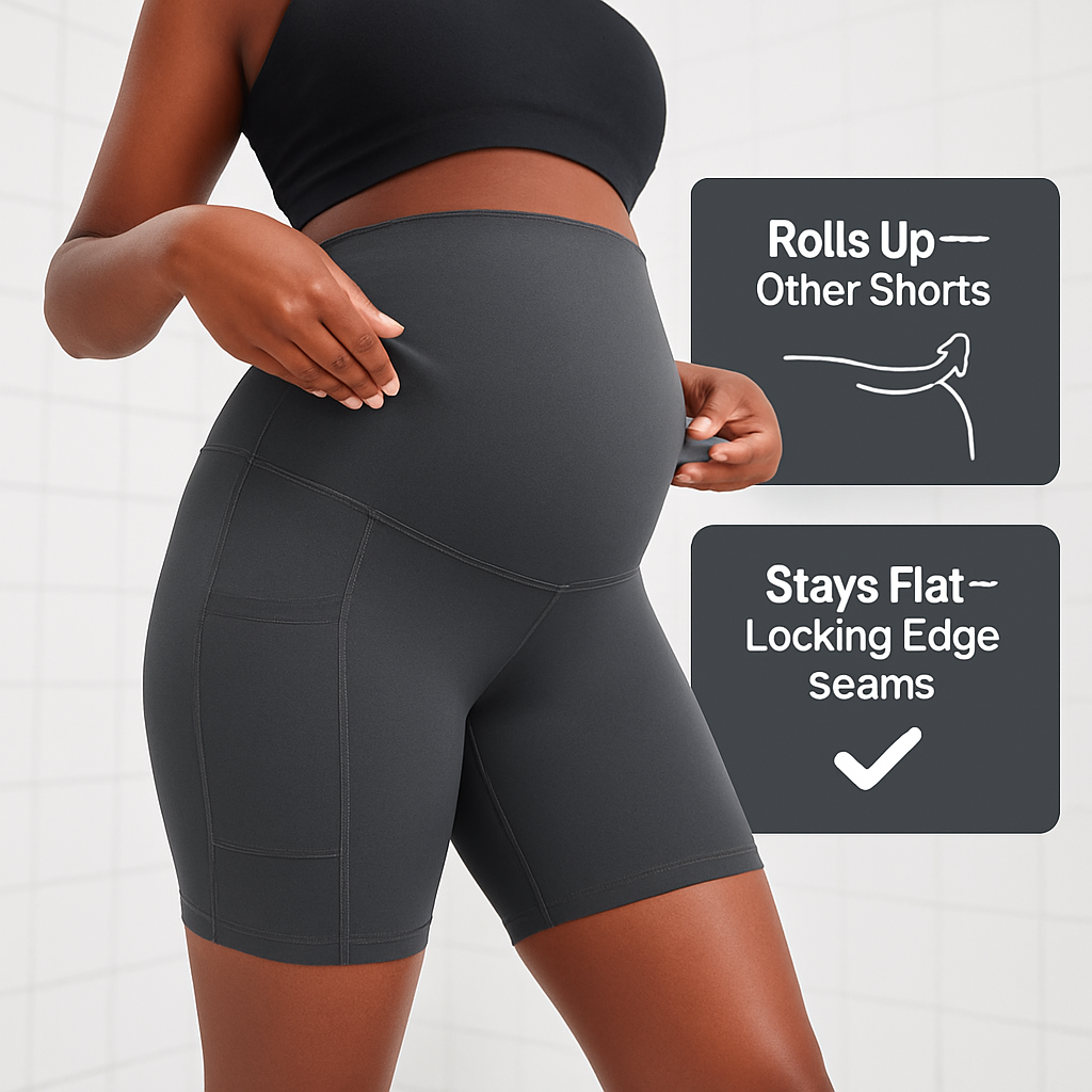 Maternity Shorts Seamless Pregnancy Yoga with Pockets