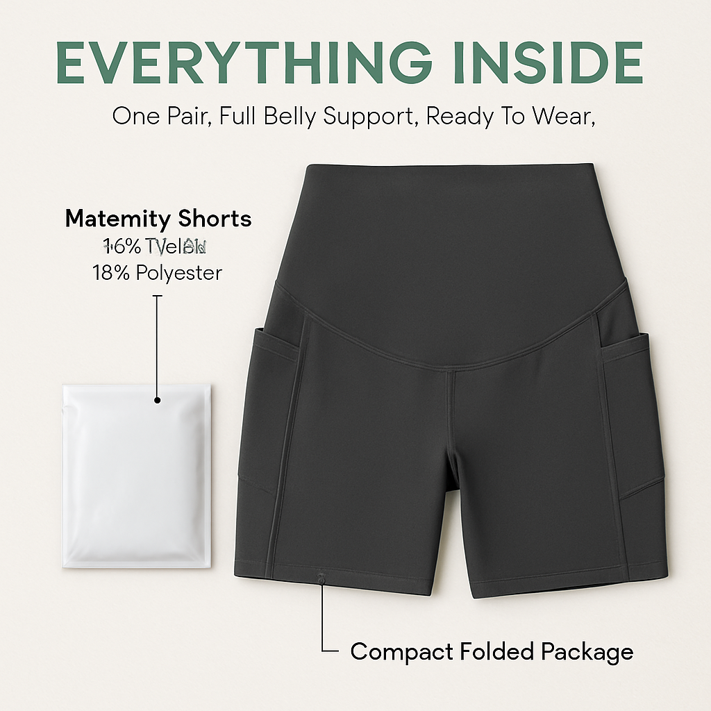 Maternity Shorts Seamless Pregnancy Yoga with Pockets
