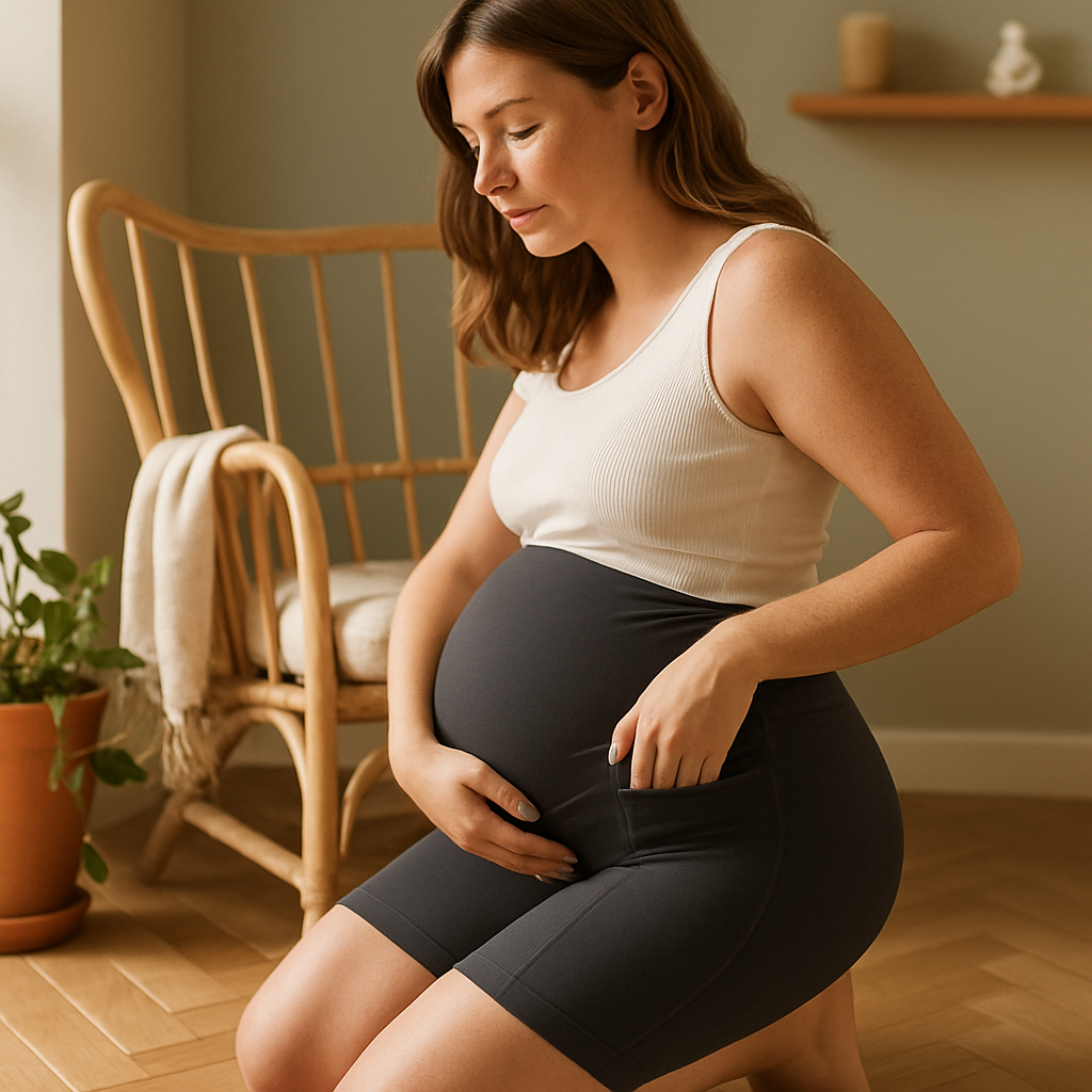 Maternity Shorts Seamless Pregnancy Yoga with Pockets