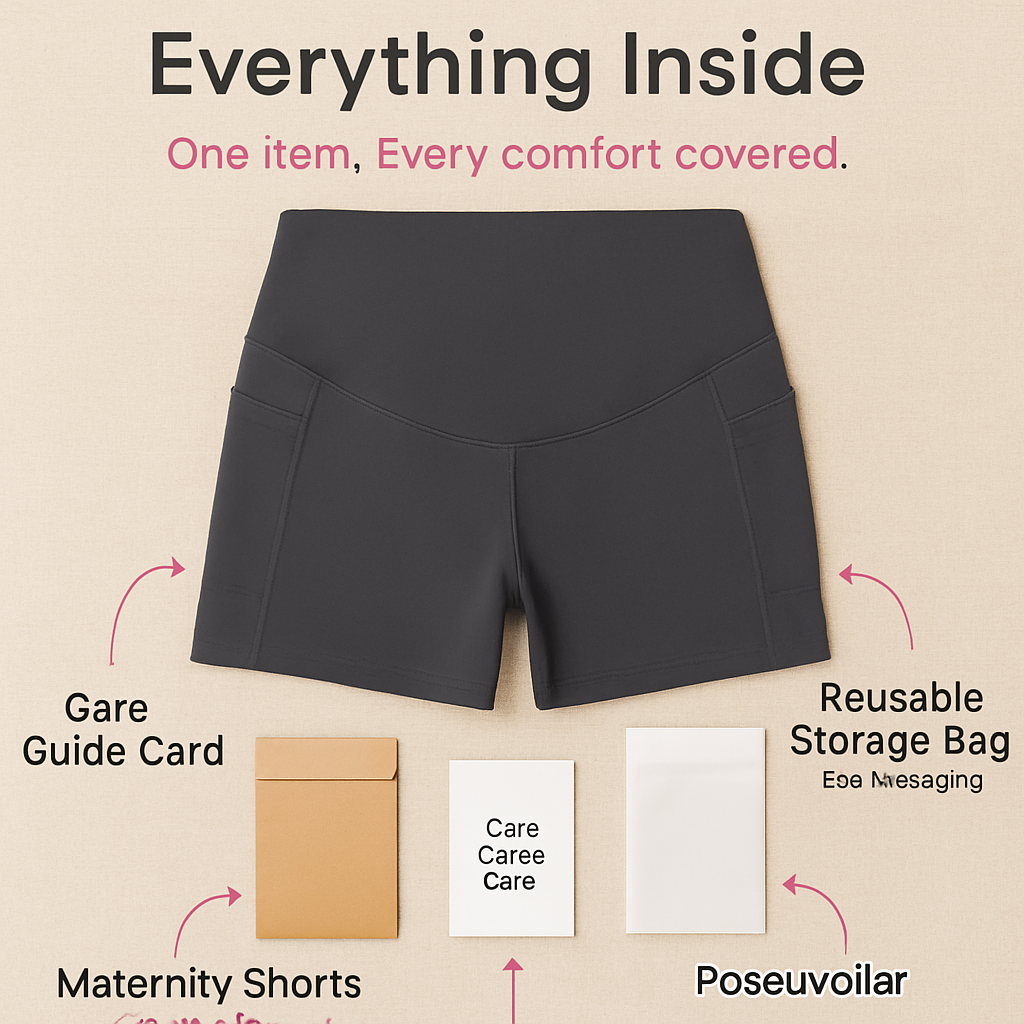 Maternity Shorts Seamless Pregnancy Yoga with Pockets