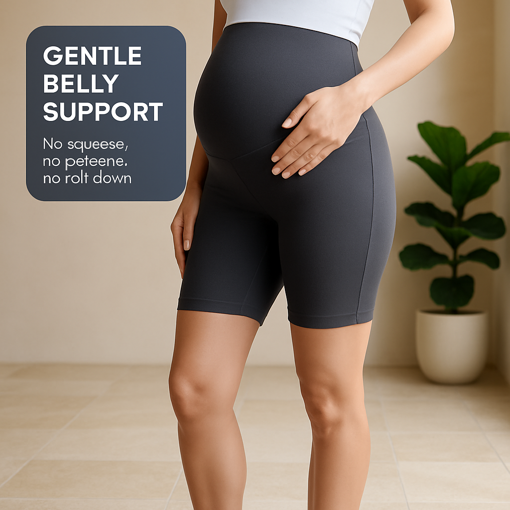 Maternity Shorts Seamless Pregnancy Yoga with Pockets