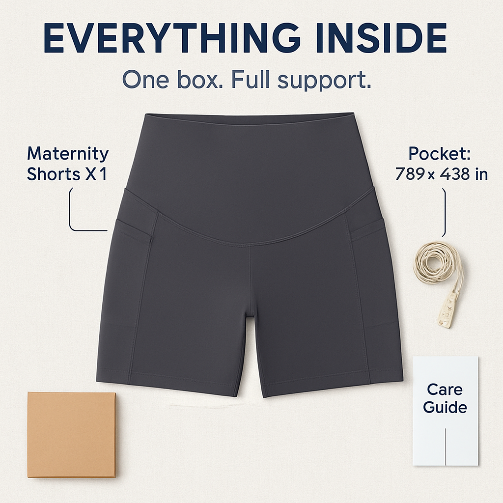 Maternity Shorts Seamless Pregnancy Yoga with Pockets