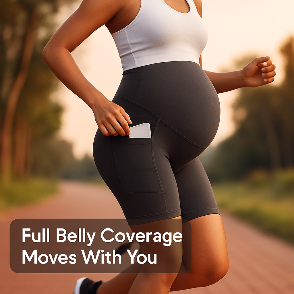Maternity Shorts Seamless Pregnancy Yoga with Pockets