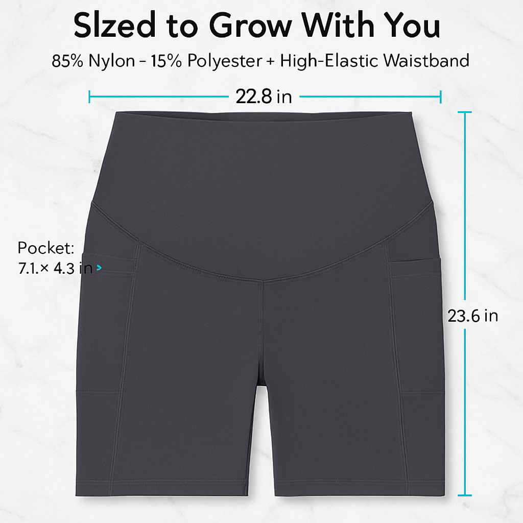 Maternity Shorts Seamless Pregnancy Yoga with Pockets