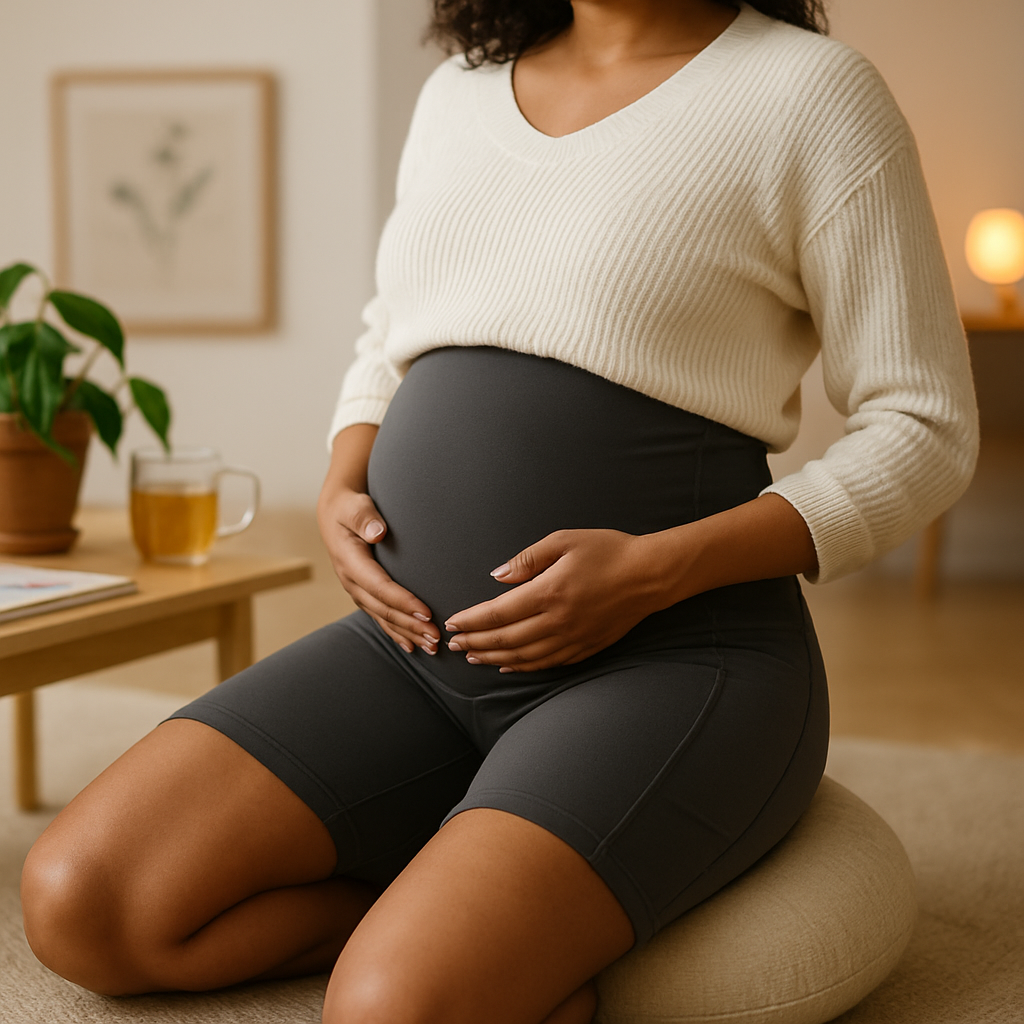 Maternity Shorts Seamless Pregnancy Yoga with Pockets