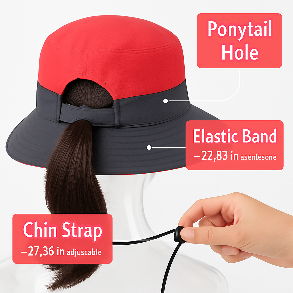 Women's Summer Sun Bucket Hat with Foldable Wide Brim