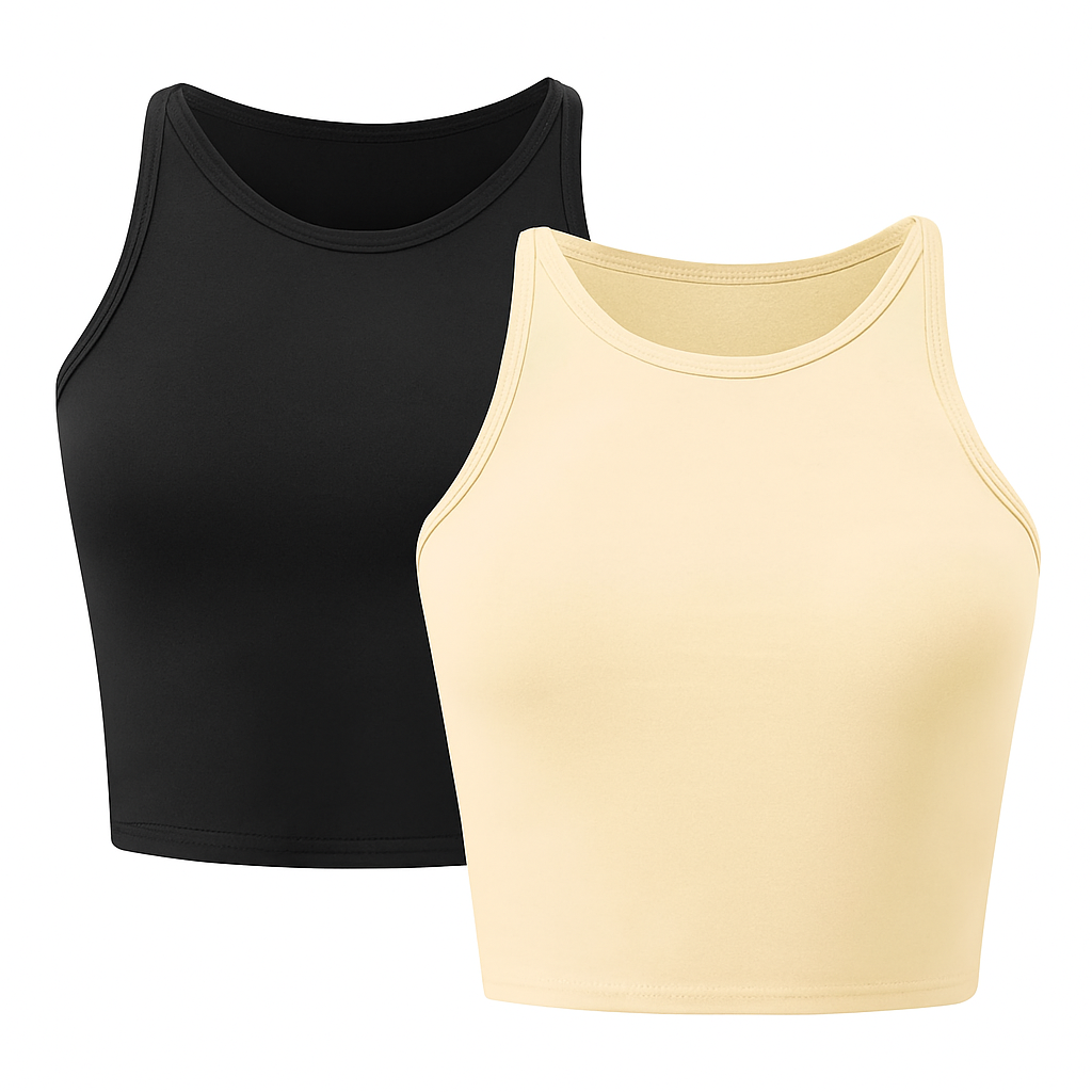 Cropped Tank Top for Women: Sleeveless, High Neck
