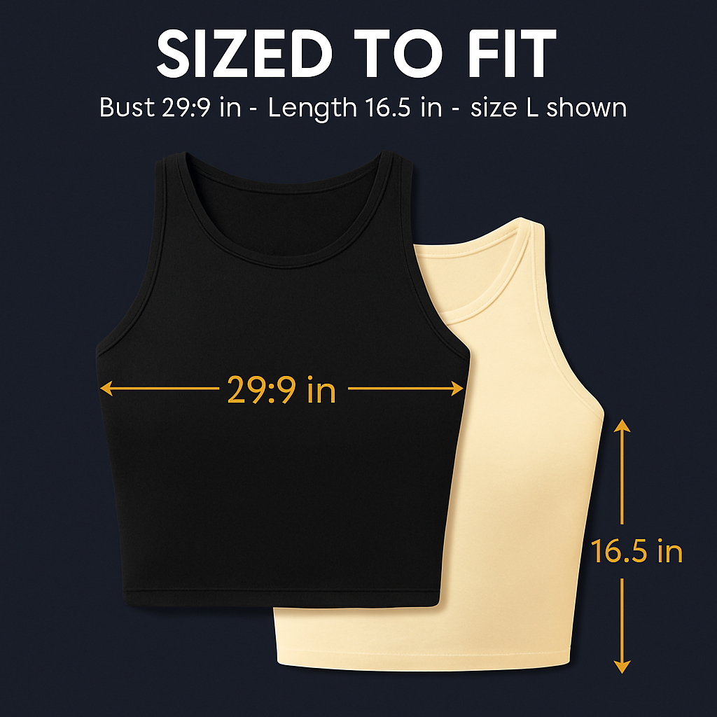 Cropped Tank Top for Women: Sleeveless, High Neck