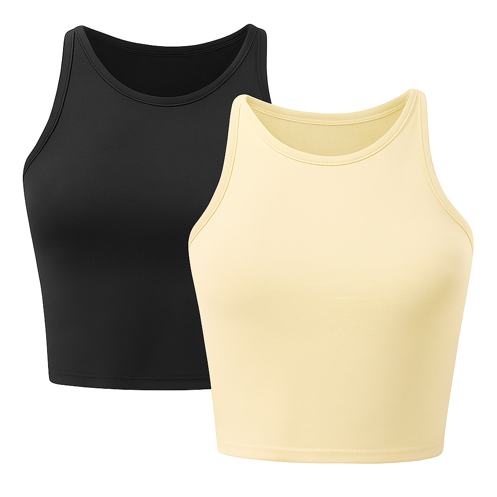 Cropped Tank Top for Women: Sleeveless, High Neck