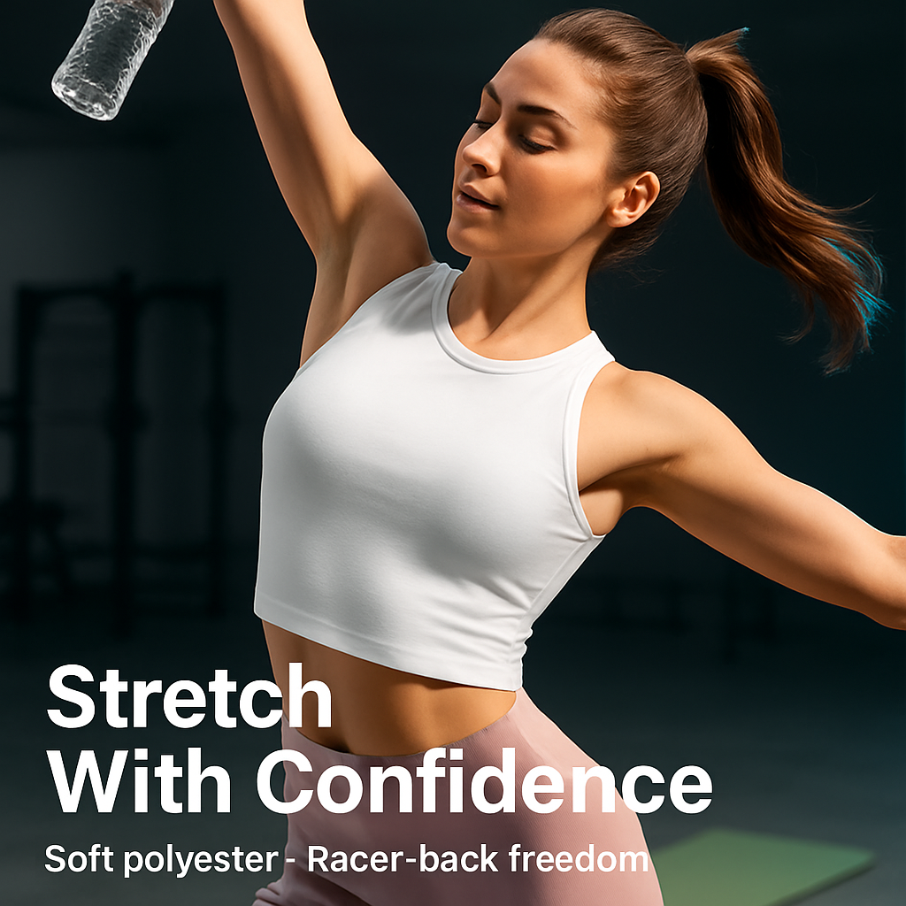 Cropped Tank Top for Women: Sleeveless, High Neck