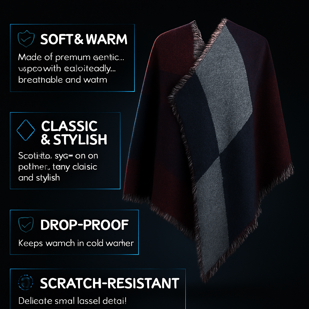 Winter Warm Scarf - Cozy Knit Shawl, Wrap & Blanket