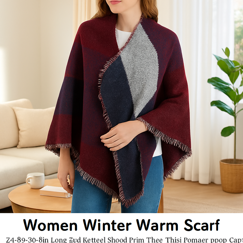 Winter Warm Scarf - Cozy Knit Shawl, Wrap & Blanket
