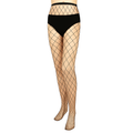 Women Fishnet Tights Sexy High Waist Fishnet Pantyhose Stretchy Mesh Hollow Out Tights Stockings w/ Small Medium Large Hole Choices