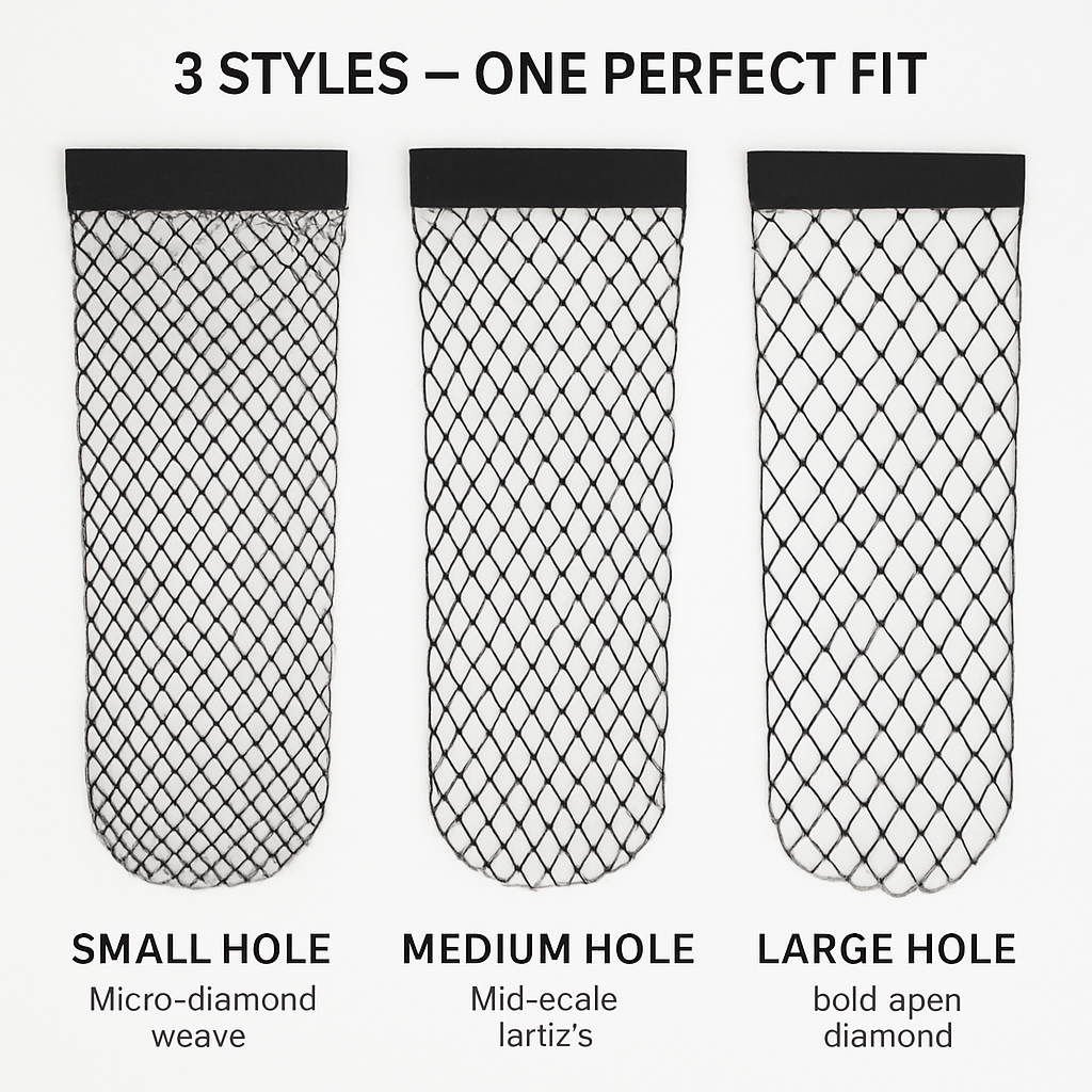 Women Fishnet Tights Sexy High Waist Fishnet Pantyhose Stretchy Mesh Hollow Out Tights Stockings w/ Small Medium Large Hole Choices