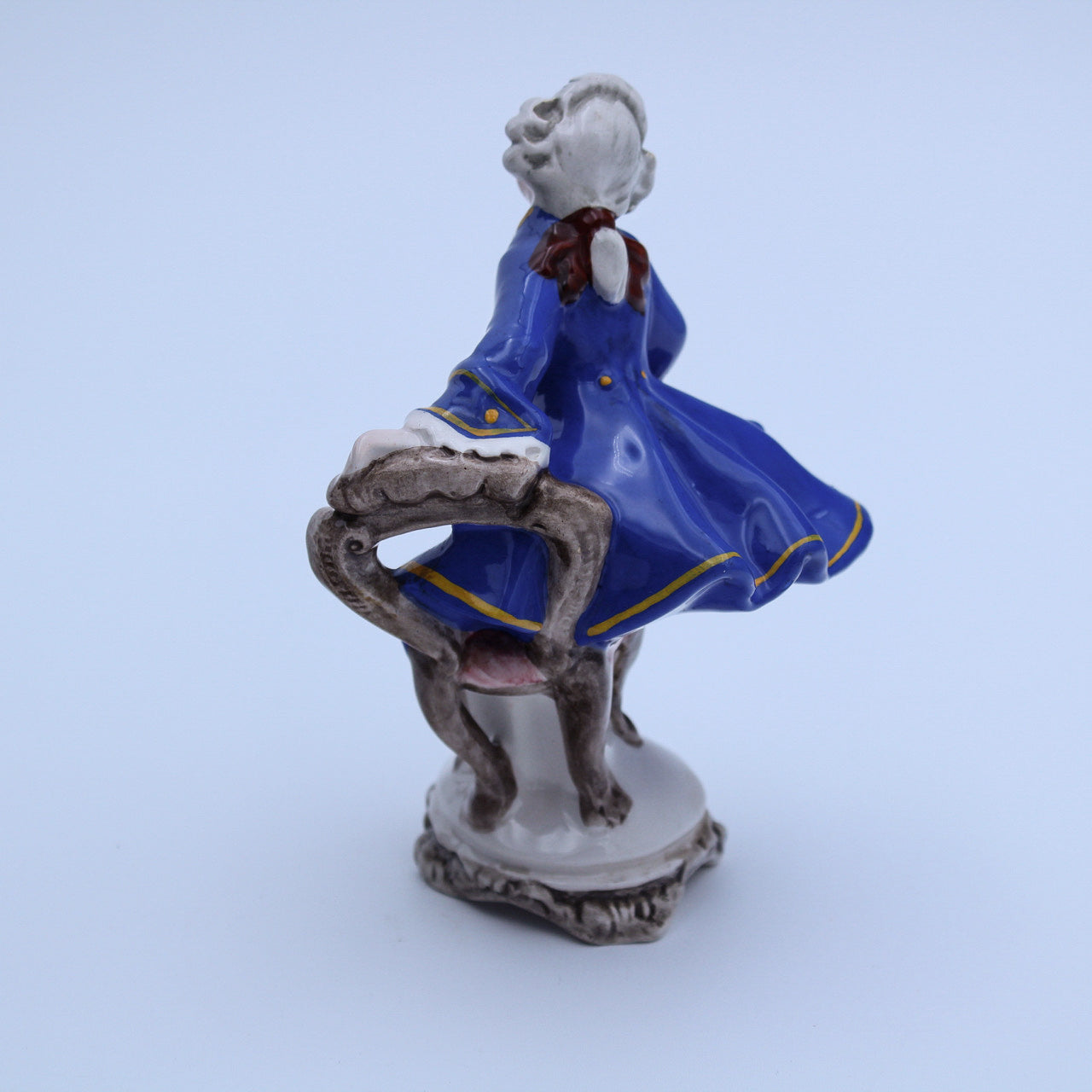 Italian Porcelain Gentleman Figurine – Hand‑Painted Blue Coat Accent