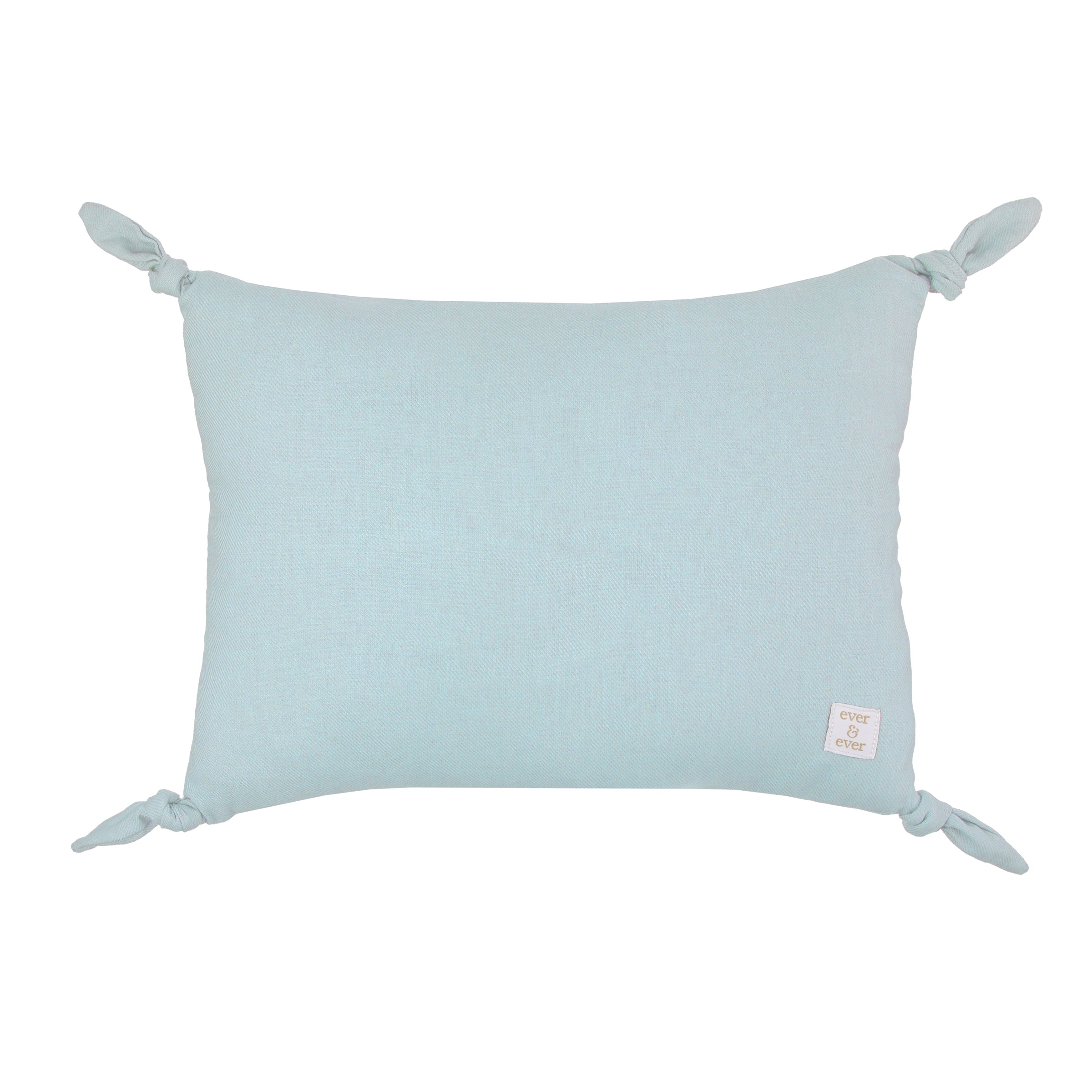 NoJo Follow Your Dreams Dusty Teal Embroidered Tied Corners Decorative Pillow