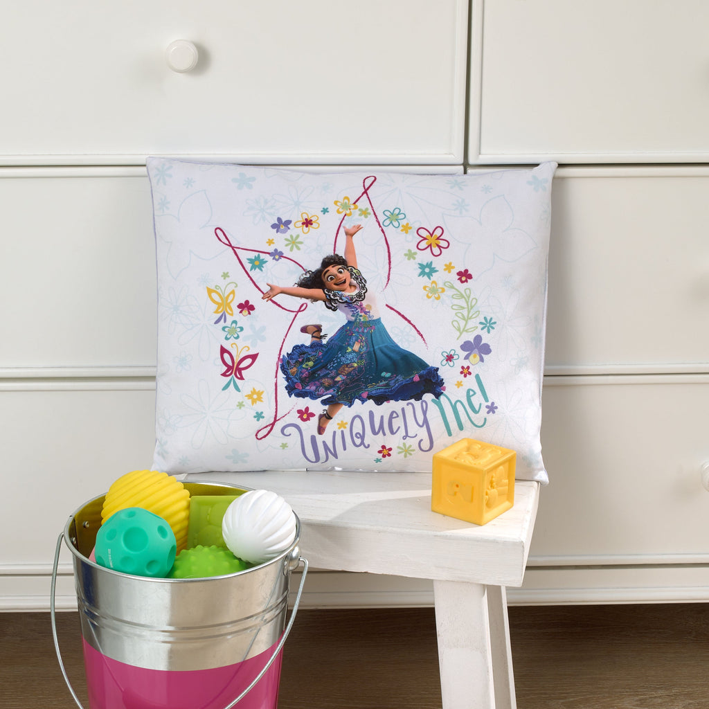 Encanto Tropical Delight White and Purple Mirabel "Uniquely Me" Toddler Pillow