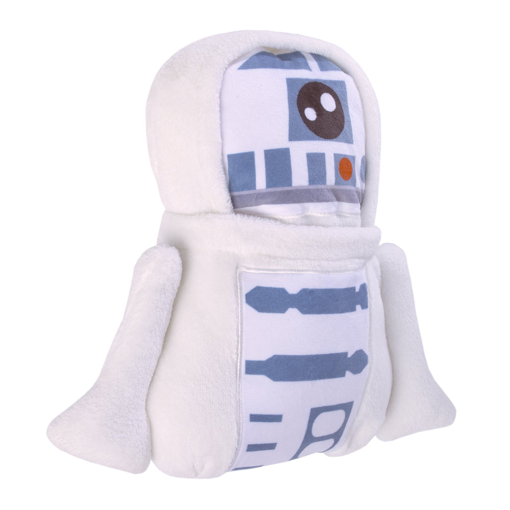 R2D2 Blue and White Super Soft Character Shaped Toddler Blanket