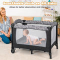 Multi-Functional Baby Playpen with Mattress and Removable Changing Table