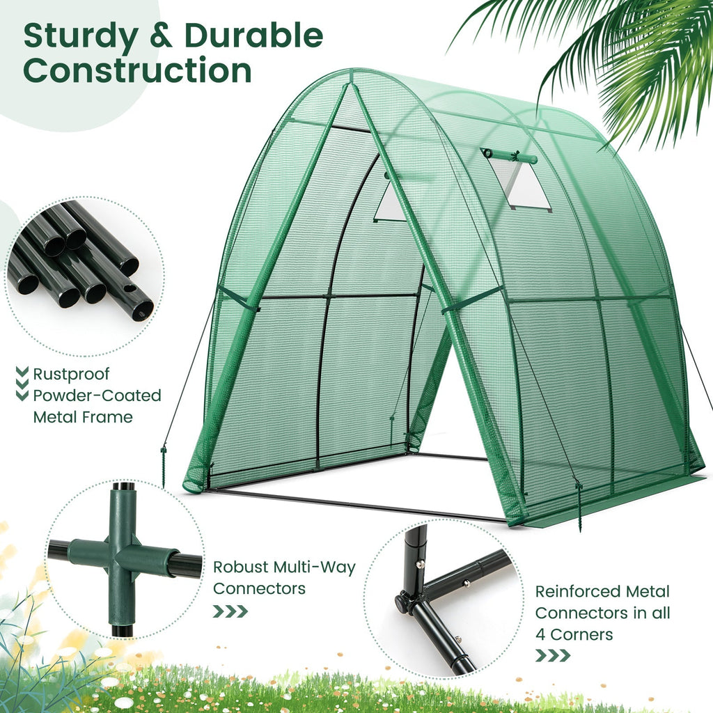 6 x 6 x 6.6 FT Outdoor Wall-in Tunnel Greenhouse