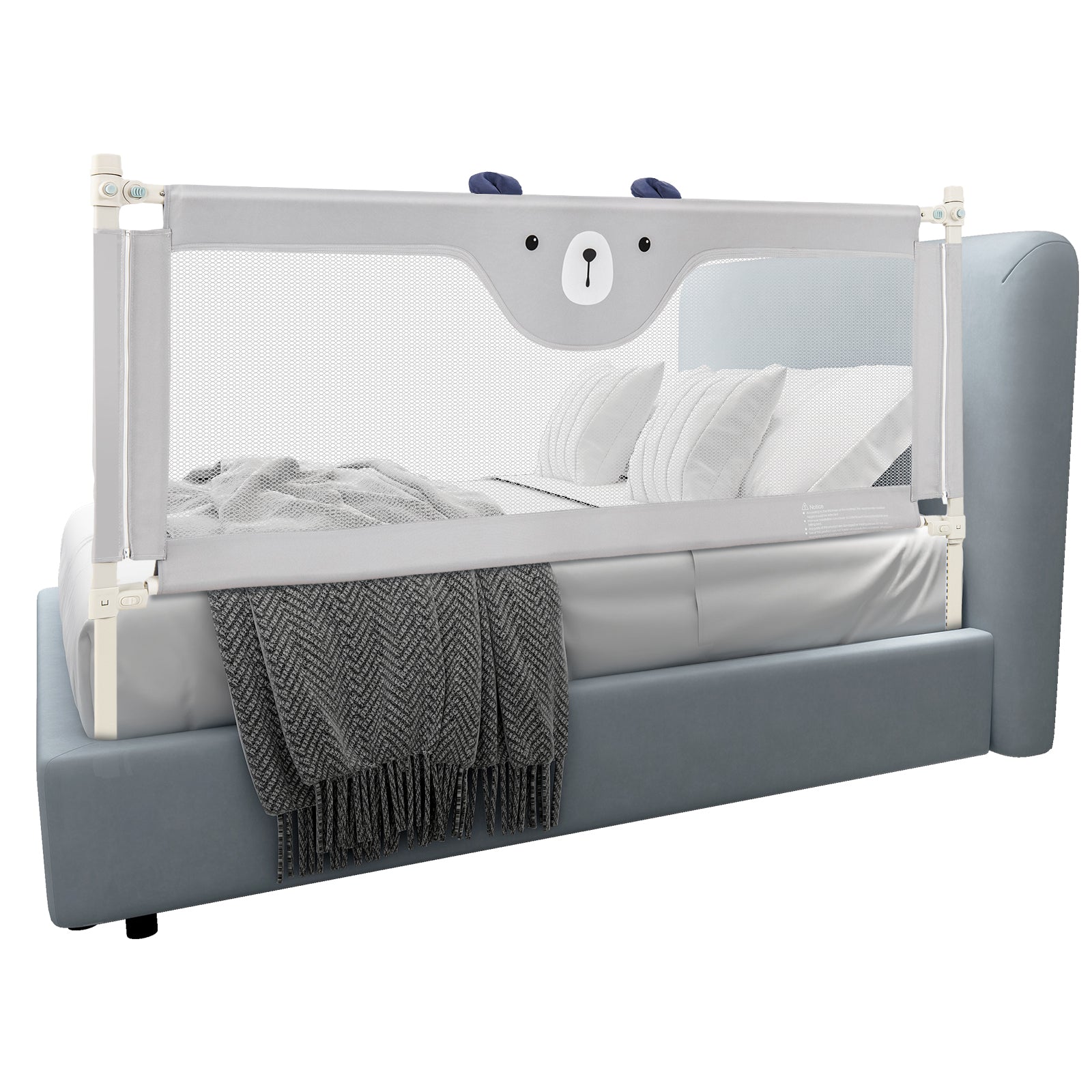 Vertical Lifting Baby Bed Rail with Double Safety Lock
