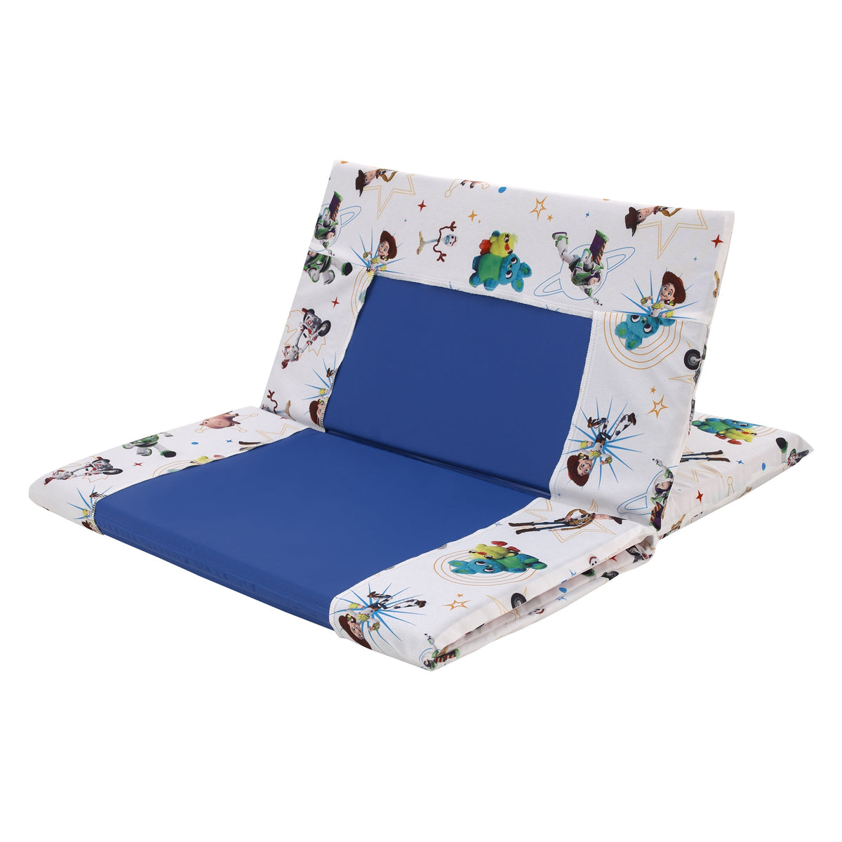 Toy Story It's Play Time Blue, Green and White Woody, Buzz and The Toys Preschool Nap Pad Sheet