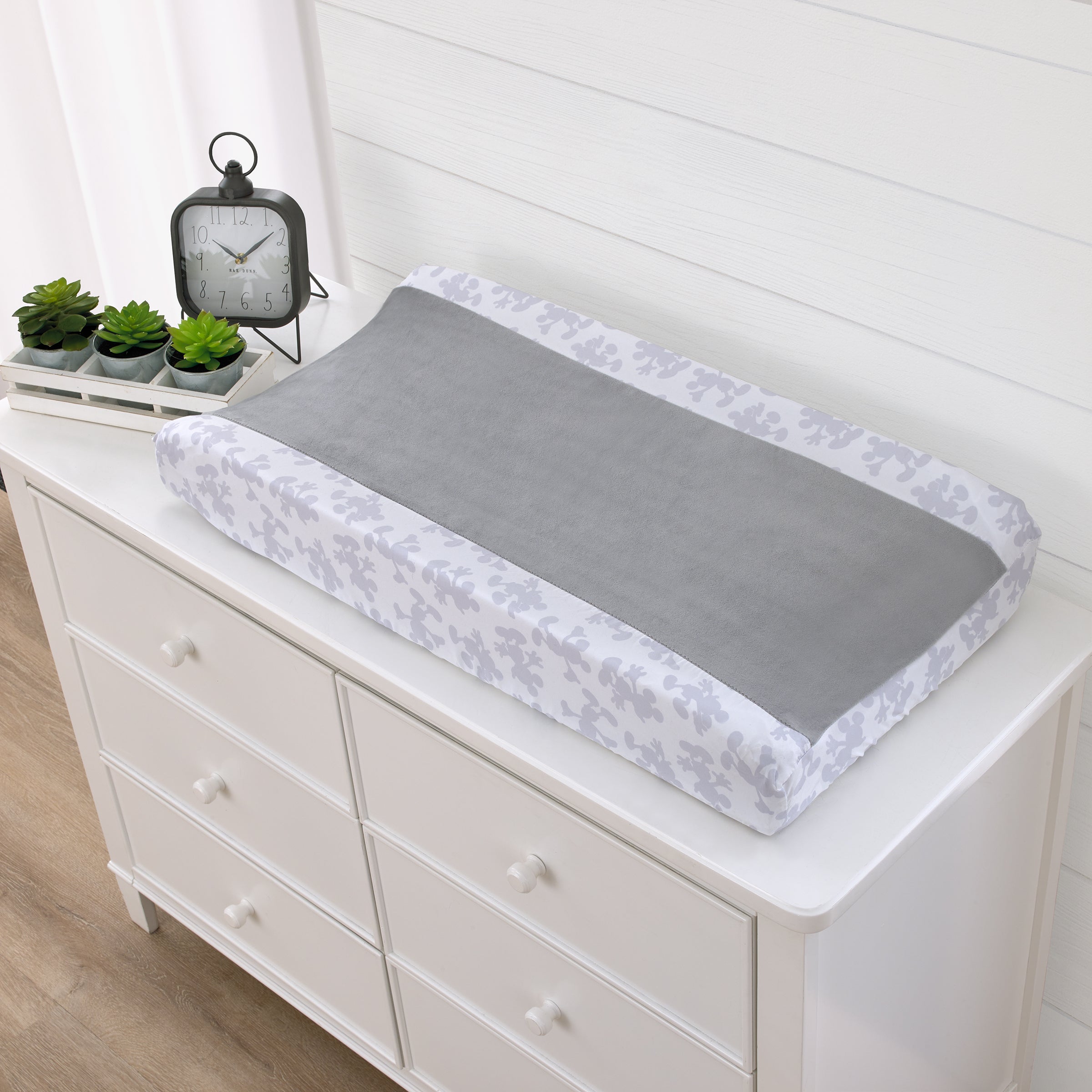 Mighty Mickey Mouse Grey and White Super Soft Changing Pad Cover