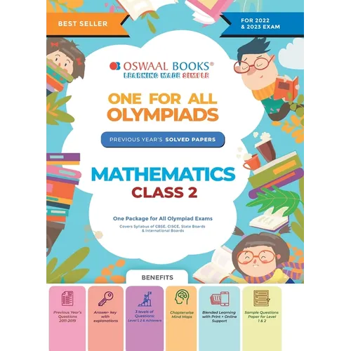 Oswaal One For All Olympiad Previous Years' Solved Papers, Class-2 Mathematics Book (For 2022-23 Exam) - Paperback
